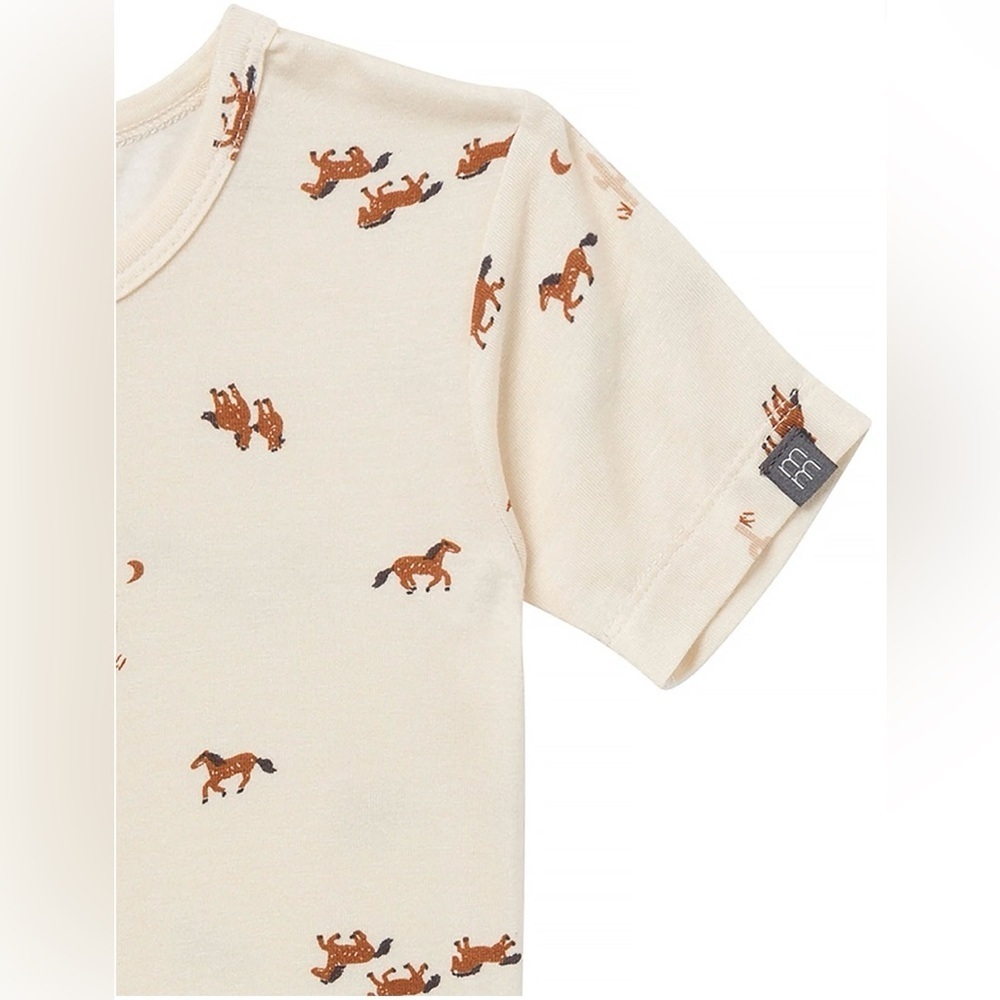 Modern Moments 2-Piece Pajama Set in Beige With Horses - Picture 5 of 9
